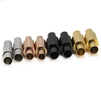 10pcs stainless steel magnetic clasps fit 5mm 6mm leather cord end cap clasp connector for diy charm bracelets jewelry making