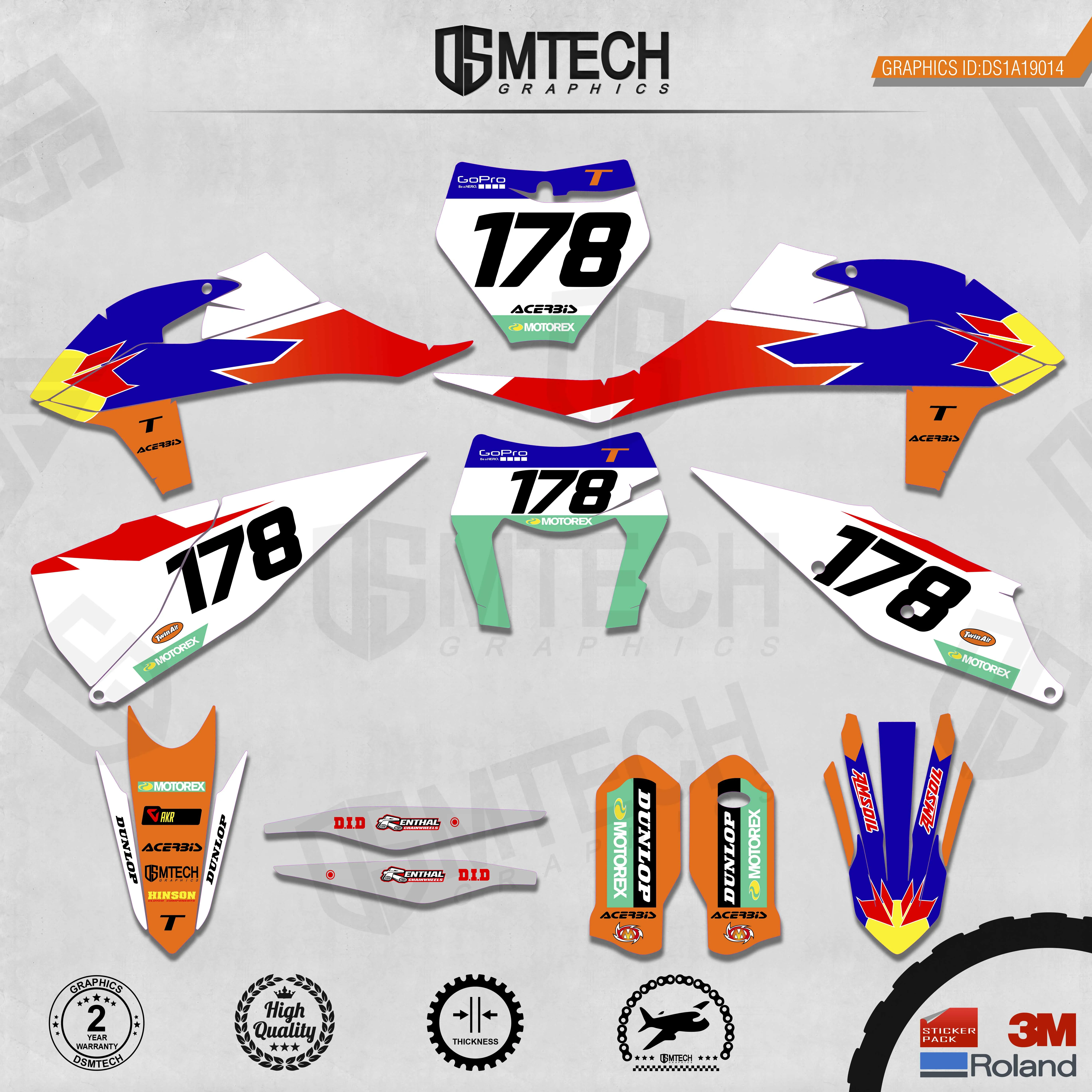 DSMTECH Customized Team Graphics Backgrounds Decals 3M Custom Stickers For 2019-2020 SXF 2020-2021EXC 014