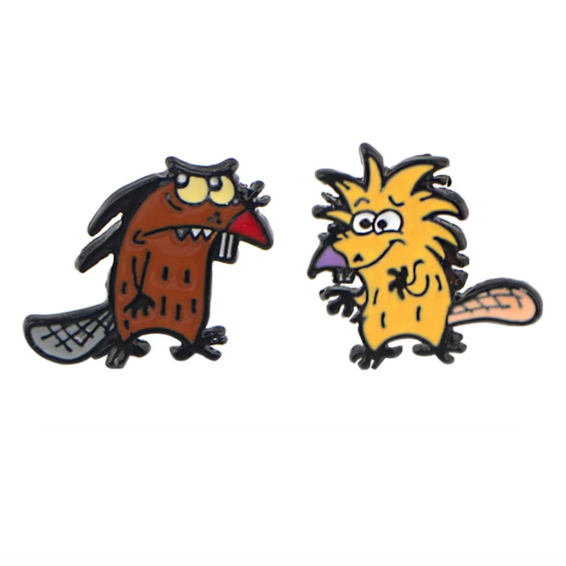 P4276 Dongmanli Beaver серьги-гвоздики детские милые серьги для женщин эмалированные