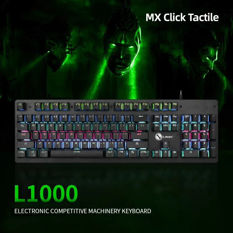 

Li Magnesium L1000 Mechanical Keyboard Green Axis Suspension Luminous Game Wired USB Keyboard Computer Laptop Keyboard