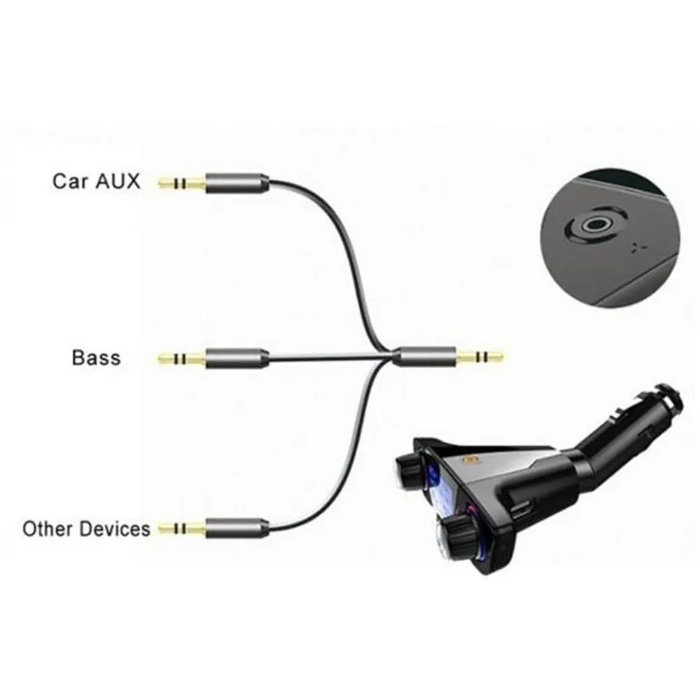 

Aux Bluetooth 4.0 Handsfree Car Kit Audio MP3 Player Dual USB Charger Fast Charger Car Accessories for Xiaomi Samsung iPhone 11