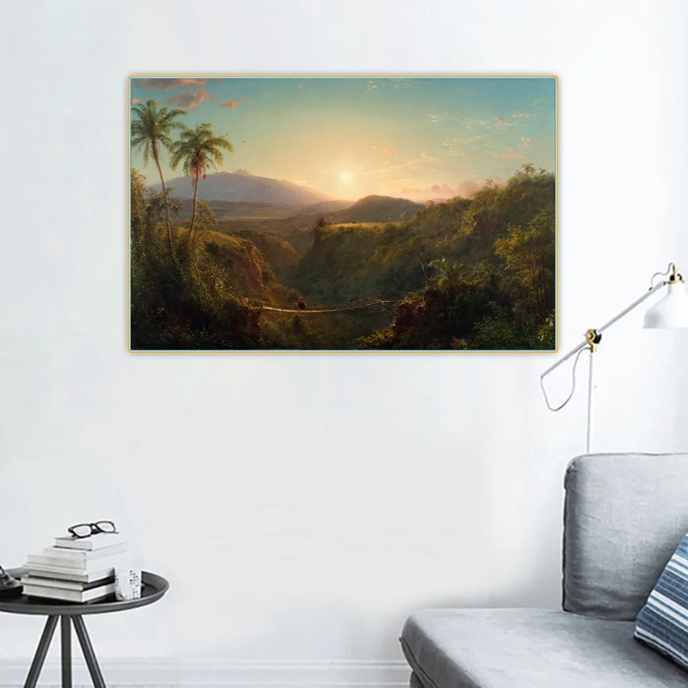 

Canvas Oil Painting Home Room Decoration Frederic Edwin Church"American Pichincha"Wall Art Aesthetic Western Art Decor Poster