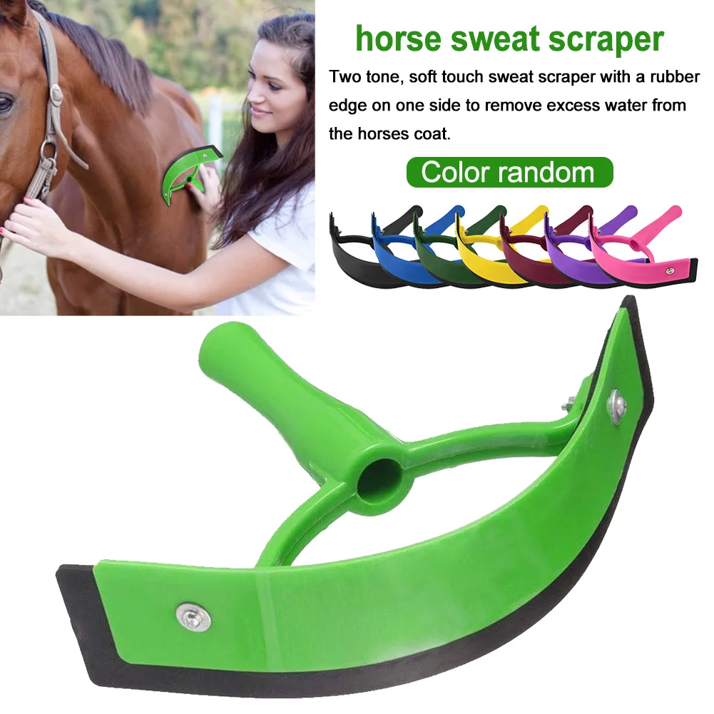 

Portable Outdoor Riding Equestrian Grooming Tool Color Randomly Handheld Horse Sweat Scraper Ergonomic Soft Grip PP Non Slip
