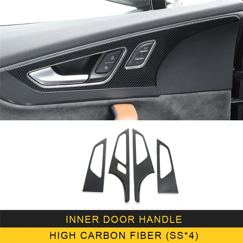 high carbon fiberX4 Для Audi Q7 4M автомобильный Стайлинг внутренняя дверная ручка панель накладка рамка наклейка хромированные аксессуары для интерьера - Название цвета: high carbon fiberX4