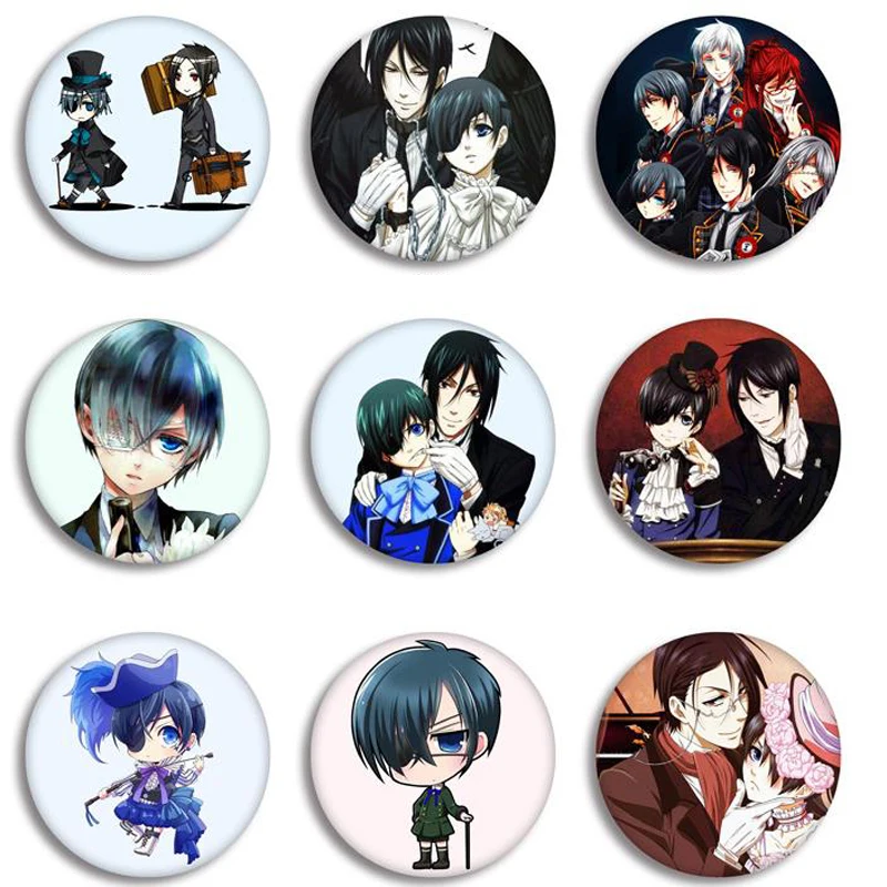 5 шт./компл. милые Аниме Черный дворецкий Броши Булавки косплей значок аксессуары