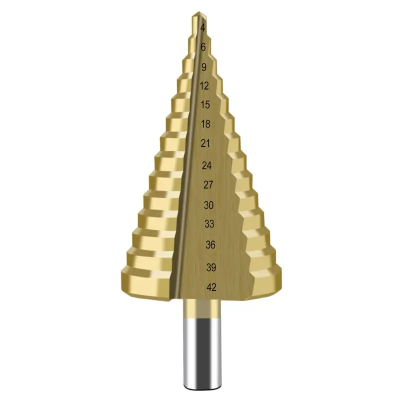 

4-42mm HSS Titanium Coated Step Drill Bit Drilling Power Tool for Metal High Speed Steel Wood Hole Cutter