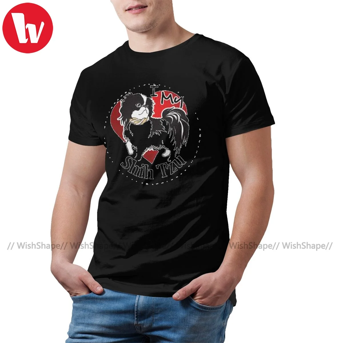 

Puppies Shih Tzu T-Shirt Casual Cotton T Shirt Short Sleeve Harajuku Oversize T Shirts Streetwear Tee Shirt Mens Big 5XL