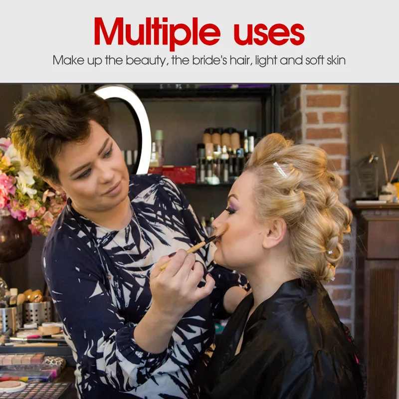 

10inch Photography LED Selfie Ring Light 26CM Dimmable Ring Lamp With Phone Holder Table Tripods For Makeup Video Live Studio