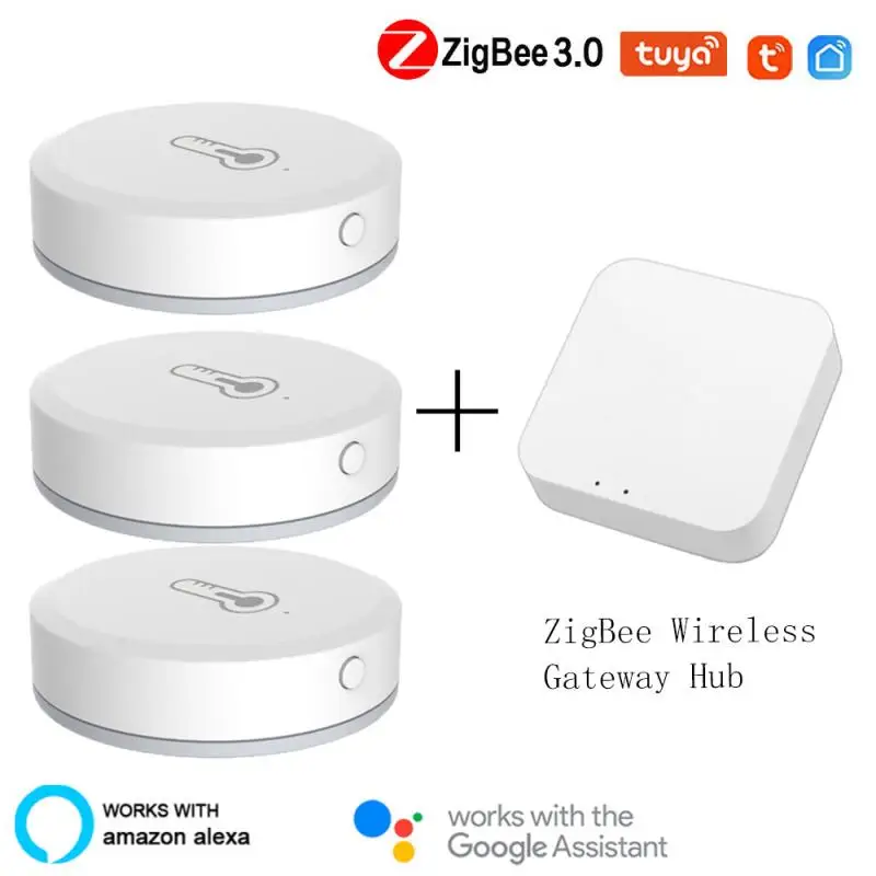 

Датчик температуры и влажности воздуха Tuya, умный шлюз Zigbee с дистанционным управлением, работает с Alexa Google Home