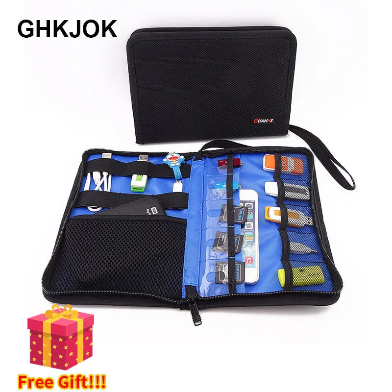 Оригинальная складная дорожная сумка для хранения USB флеш накопителей кабелей SD