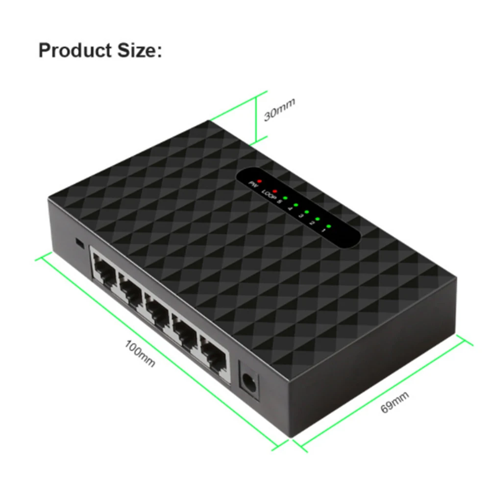 Gigabit Ethernet сетевой коммутатор 5-Порты и разъёмы настольный Fast концентратор RJ45