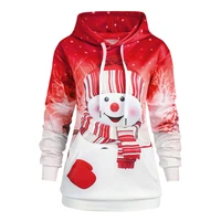 women christmas hoody parent child outfit autumn and winter fleece 3d print casual warm tops female hoodies sweatshirts