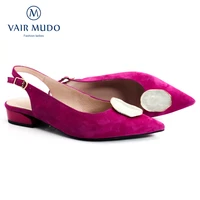 vair mudo women pumps shoes low heels office career spring summer autumn pointed toe casual classics basic buckle strap d43