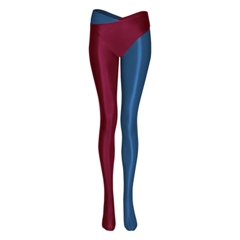 Women Shiny Glossy Seperated 2 Legs Pantyhose Open Crotch Sports Yoga Stockings high waist Sparkle Sexy Oil Shiny Tights