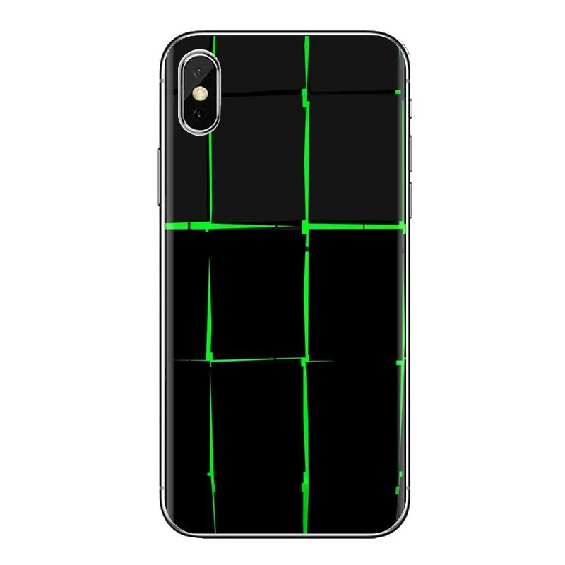 Черный и салатовый зеленый мягкий прозрачный чехол для iPhone XS Max XR X 4 4s 5 5S 5C SE 6 6S 7 8