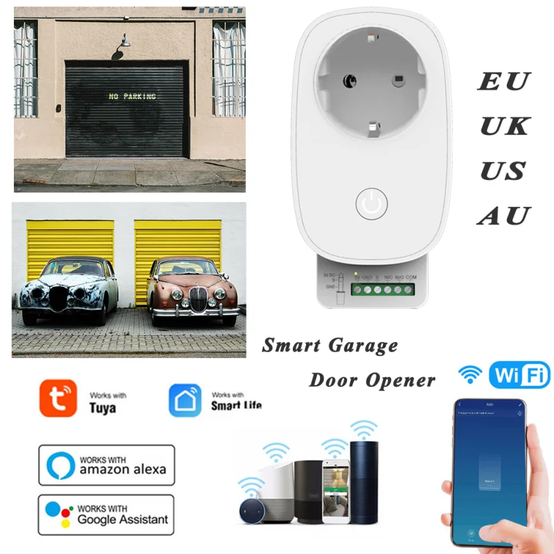 

Умное управление гаражными дверями Tuya, Wi-Fi автоматический набор для дверей гаража, дистанционное управление через приложение/Голосовое упр...