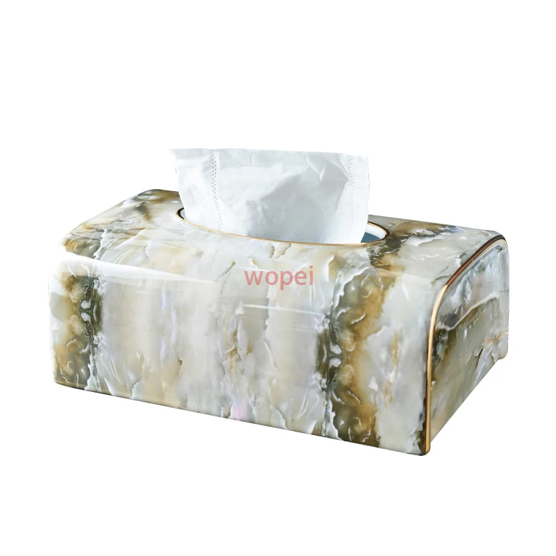 

Gilded Ceramic Tissue Box Modern Decor Painted Porcelain Tissue Boxes Dinner Table Napkin Holder Paper Towel Organizer Box