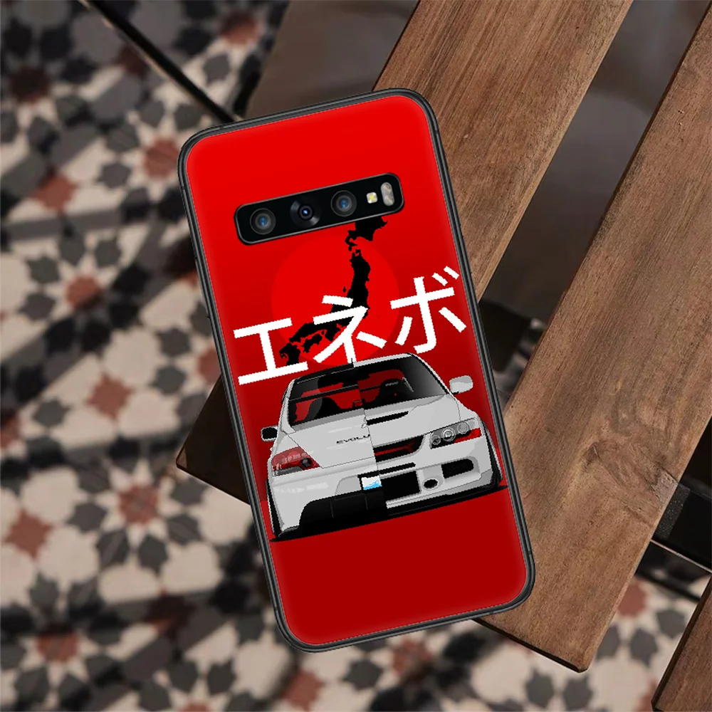

M-Mitsubishi Car EVO Phone Case For Samsung Galaxy S 7 21 Note 8 9 10 20 E FE Plus Ultra black Cover Fashion Bumper Luxury Shell