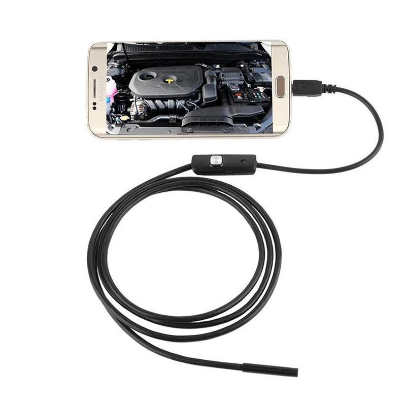 

2022NEW 1M 2M 7mm Endoscope Camera Flexible IP67 Waterproof Inspection Borescope Camera for Android PC Notebook 6LEDs Adjustable