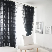 korean black white romantic cake layers bubble lace yarn fitting curtain partition window cortinas living room bedroom yw