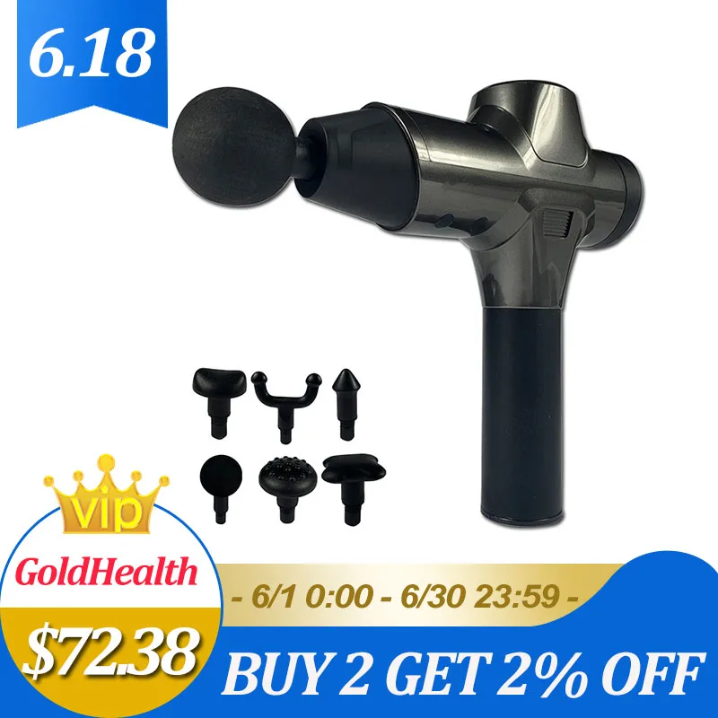 

Hidomdom 6 heads Fascial Massa Tissue Massage Gun Relax Muscle Massager Physiotherapy after Fitness Muscle Relaxation Recovery