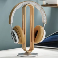 bamboo wood aluminum headphone stand gaming headset earphone display rack hanger holder bracket headsets storage accessories