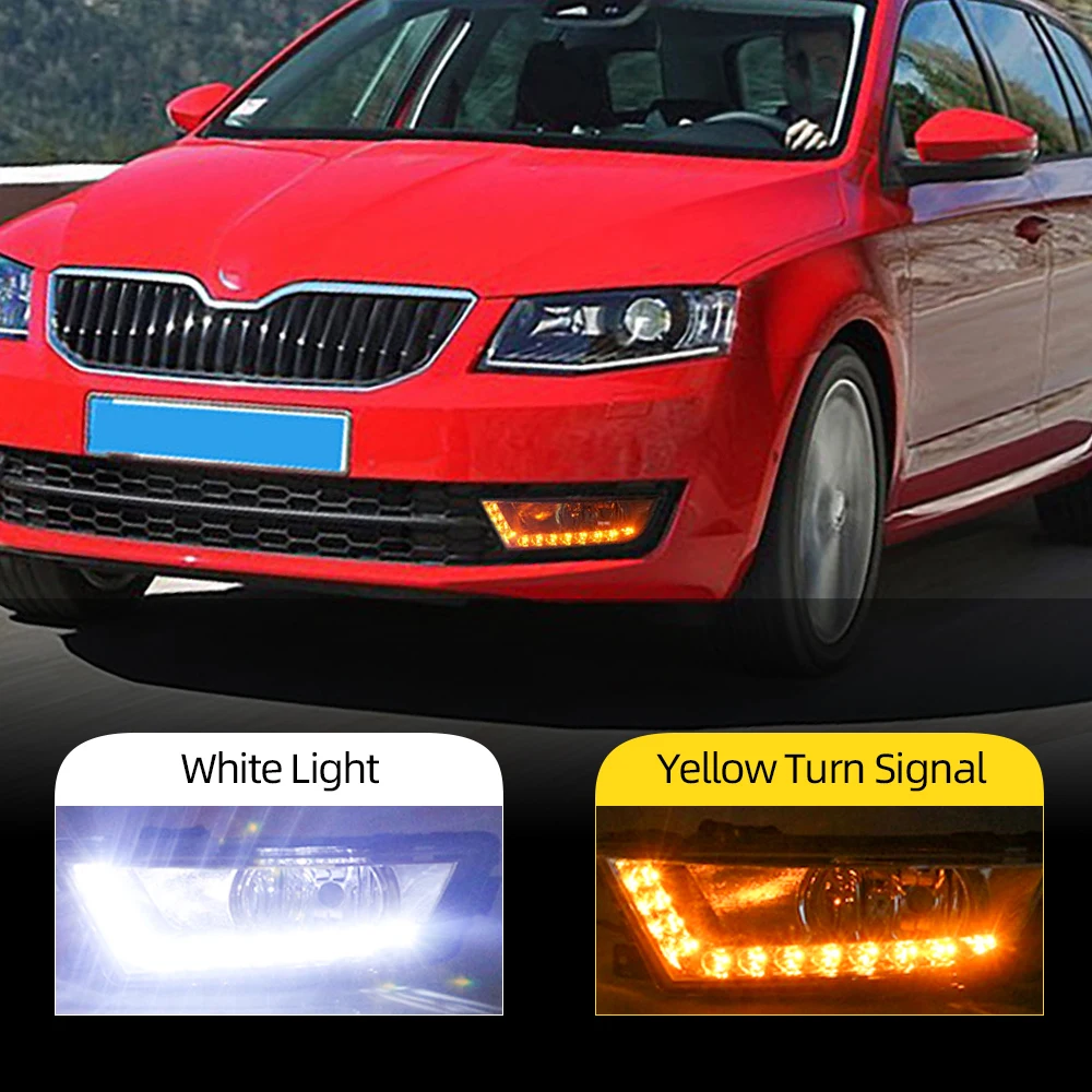 Автомобильная проблесковая 1 пара 12V светодиодный DRL Дневной светильник для Skoda
