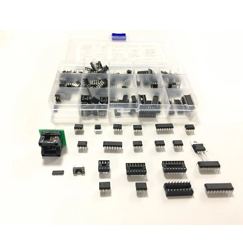 

IC Chip Assortment 150Pcs Opamp Oscillator Pwm PC817 NE555 LM358 LM324 JRC4558 LM393 LM339 NE5532 Incl Sockets