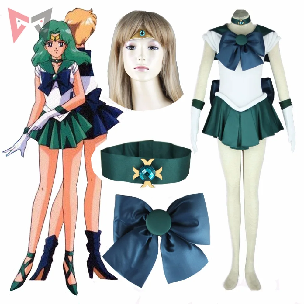 

Anime Sailor Neptune Cosplay Costume Custom Made Michiru Kaioh Dress For Child Adult Halloween Set