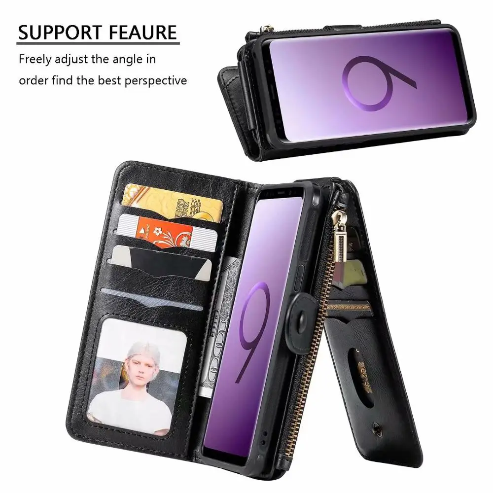 Genuine Leather Case for Samsung S20 Ultra S10 S9 S8 Note 20 Plus Wallet Cover iPhone SE 2020 11 Pro XS Max XR X 7 8 | Мобильные