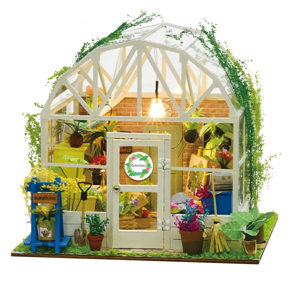 Игрушки DIY с светодиодный Кукольный дом ручной работы детская сборка деревянный