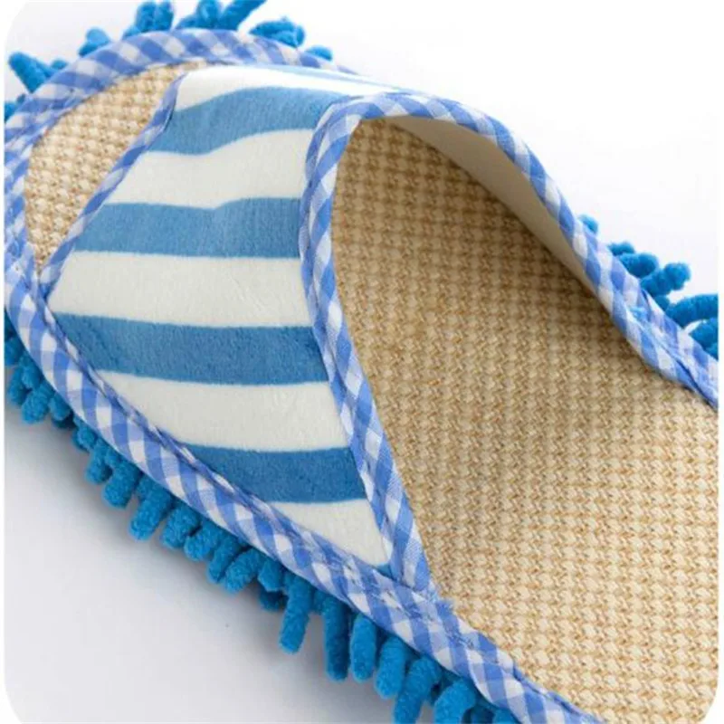 Швабра из кораллового флиса с полосками шениль тапки для пыли ленивого дома