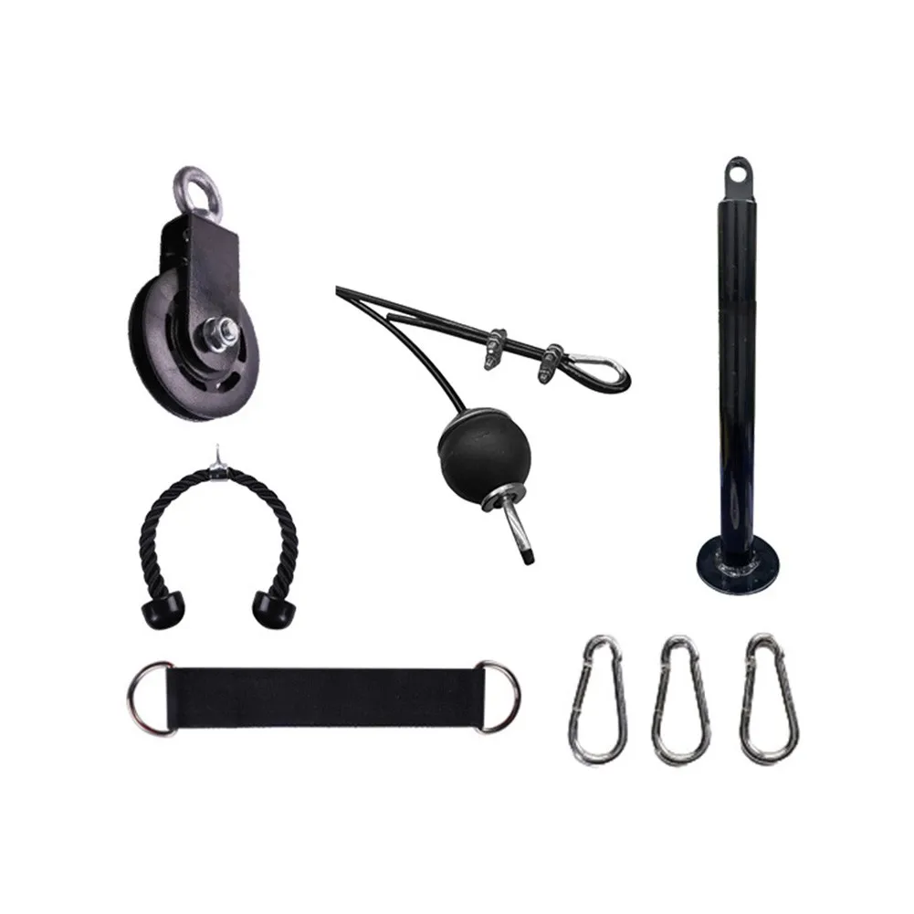 

Gym Fitness DIY Pulley Cable Machine Equipment Biceps Triceps Arm Strength Training Loading Pin Adjustable Triceps Ropes Set