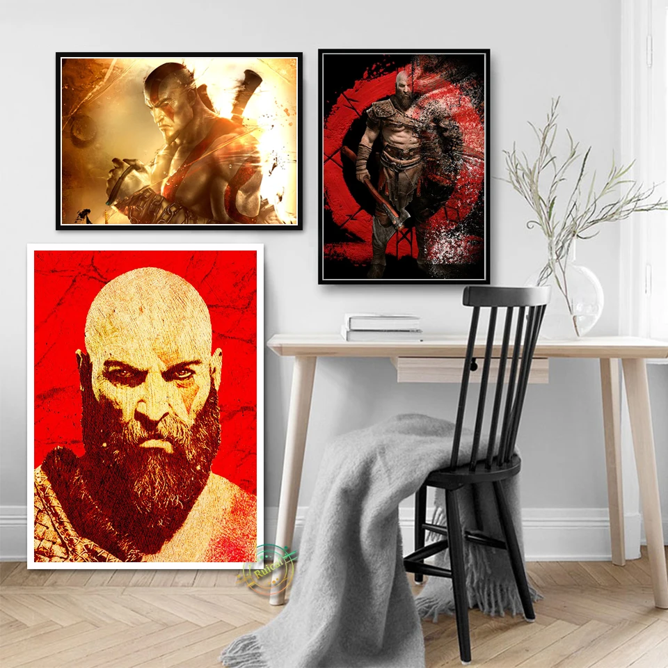 God of War Game постер печать на холсте Настенная картина для гостиной детской комнаты