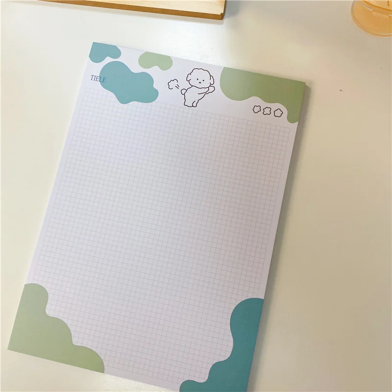 Cartoon Cute Fart Dog Memo Pad B5 Korean Ins Student Notebook Learning paper diary Kawaii Word Book 30 Sheets School Stationery |