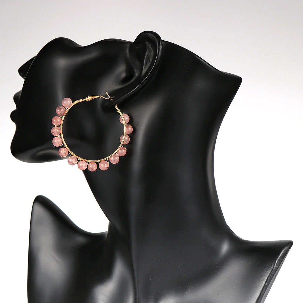 Женские Висячие серьги с натуральным клубничным кристаллом аметисты индийский