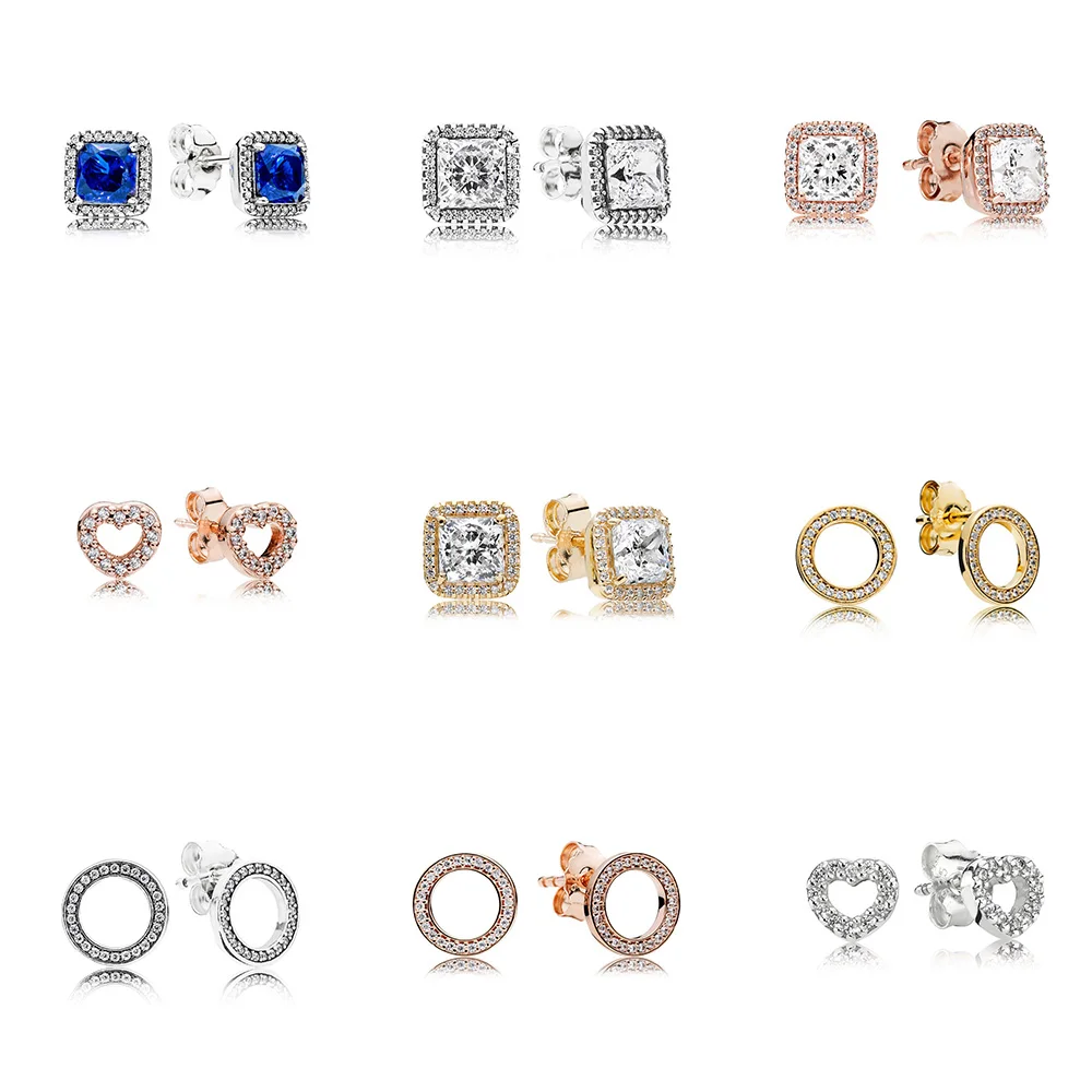 

Женские серьги из серебра 925 пробы, квадратной формы