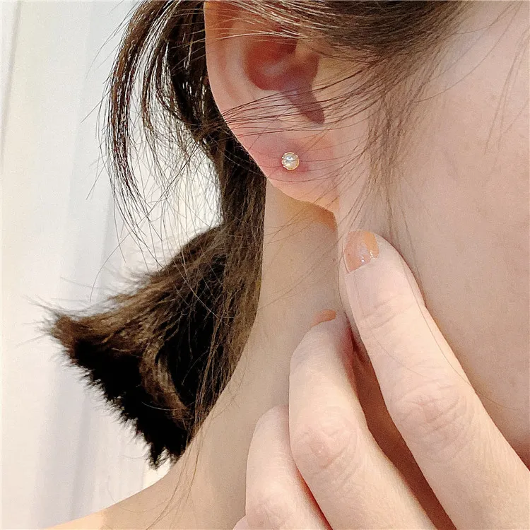 Серьги гвоздики женские из серебра 925 пробы с цирконом сердцем звездой луной