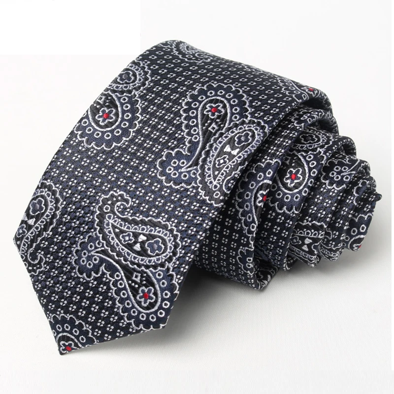 Business Men's Tie Fashion Casual Dress Suit Necktie 2021 Brand New Italian Style Paisley Floral 6CM Skinny Neck Ties Gift Box
