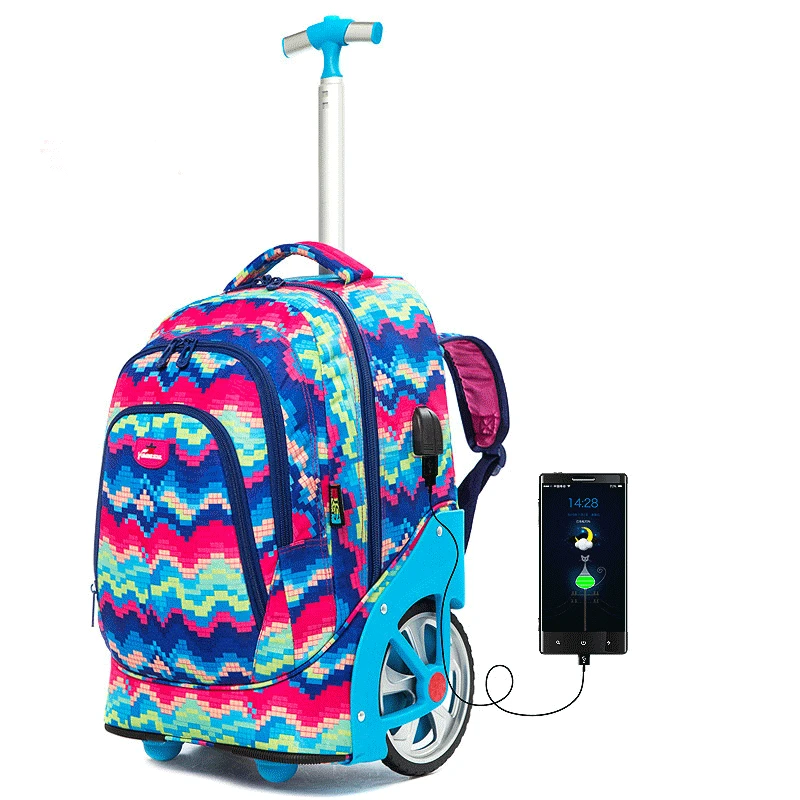 

Trolley backpacks bags for teenagers 18 inch School Wheeled backpack for girls backpack On wheels Children luggage Rolling Bags
