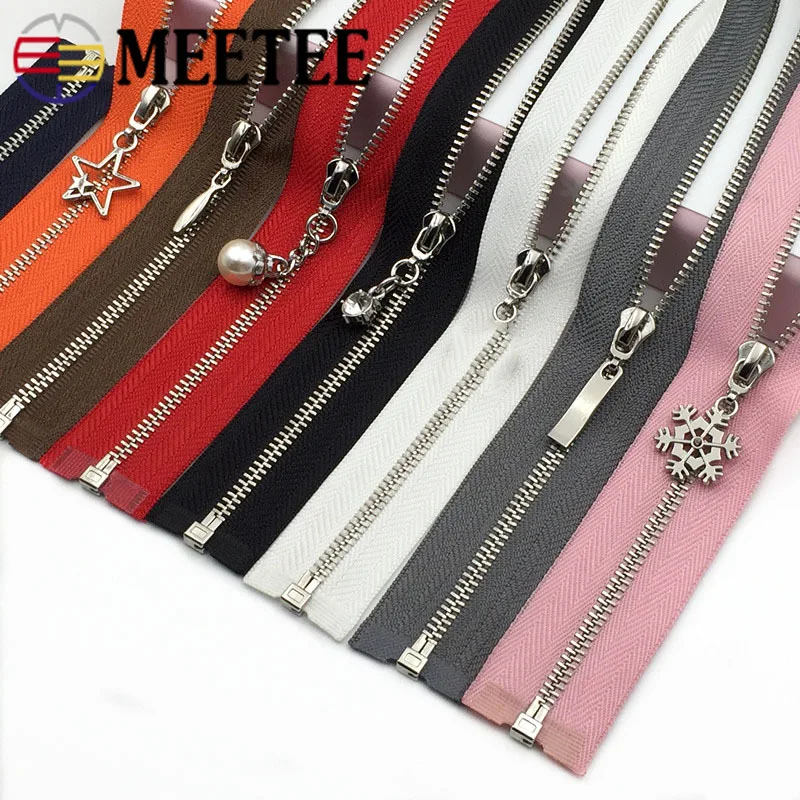 Meetee 1 шт. 60 см 3 # Металлические молнии с открытым концом автоматическая застежка