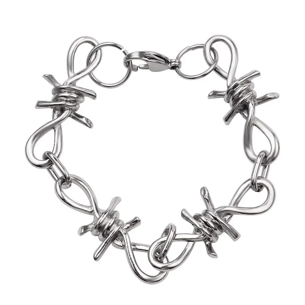 bracelet 24 стиля, Харадзюку, хип-хоп, пламя, слои, крест, ключица, ожерелье, лезвие, шипы, замок, унисекс, Очаровательная цепочка, рок, панк, ювелирное изделие, подарок - Окраска металла: bracelet