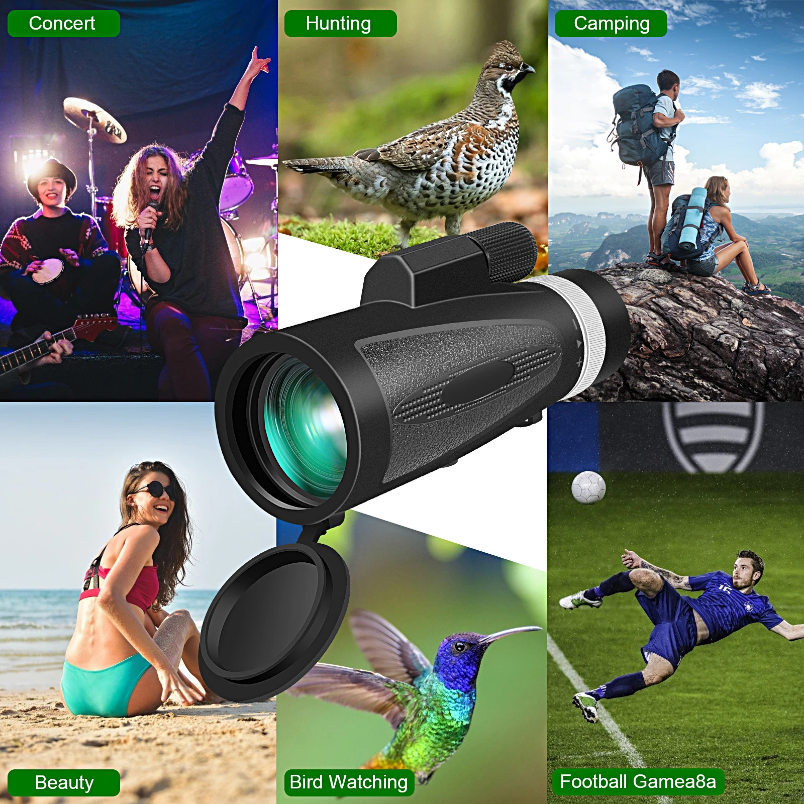 Monocular Dual Focus Optics Zoom Telescope 12X50 for Birds Watching Wildlife Hunting Camping BAK-4 Prism Dustproof Waterproof | Дом и сад