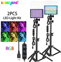 weeylite 2 packs usb rgb led video light kit led panel lighting light for%ef%bc%8cwebcamstreamingyoutubephoto video studio shooting