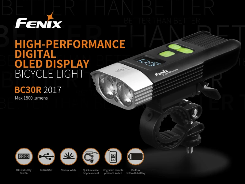 Новый Fenix BC30R 2017 USB зарядка Cree XM-L2 U2 1800 люмен велосипед светодиодный фонарик | Лампы