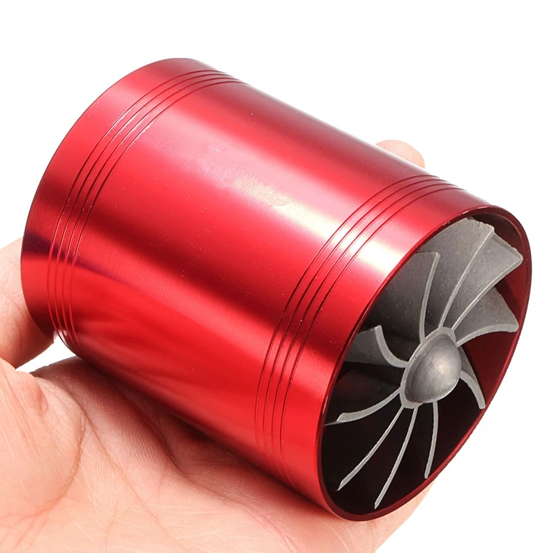 Universal Car Double Turbine Turbo Charger Air Intake Gas Fuel Saver Fan Auto Supercharger | Автомобили и мотоциклы