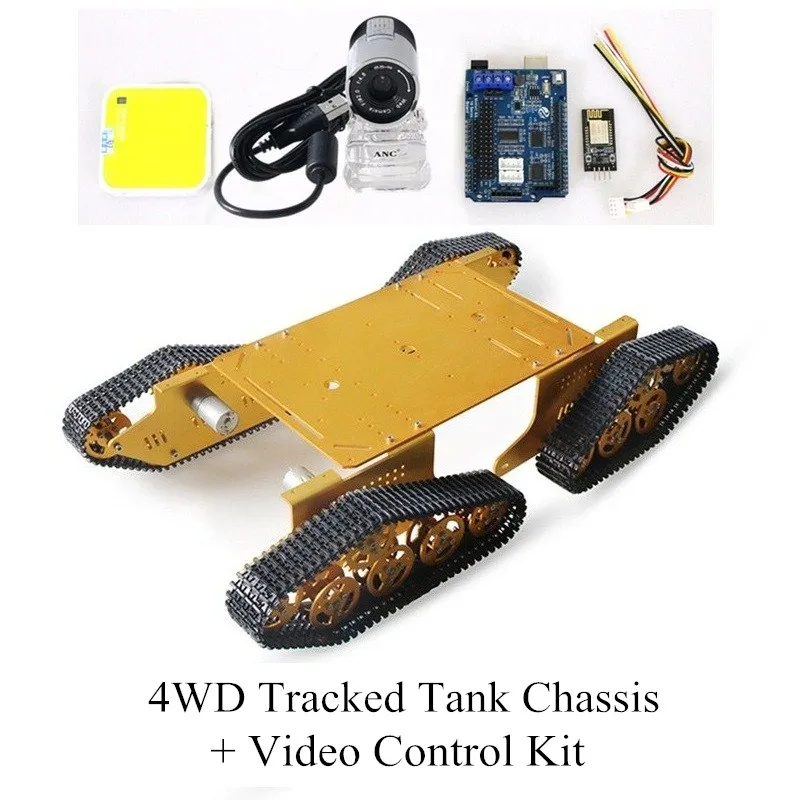DOIT T900 4WD видео монитор Шасси бака с Openwrt маршрутизатор + HD камера от ESP8266 Nodemcu