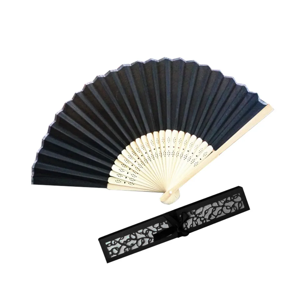 1pc Folding Fans Hot Sale Box Stunning Silk With Gift Wedding Favours Beach Party Colorful Dropshipping H5 | Дом и сад