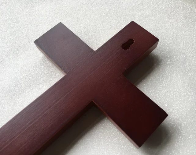 Европейский прекрасный 32 см твердый деревянный крест Иисуса кулон Христианский