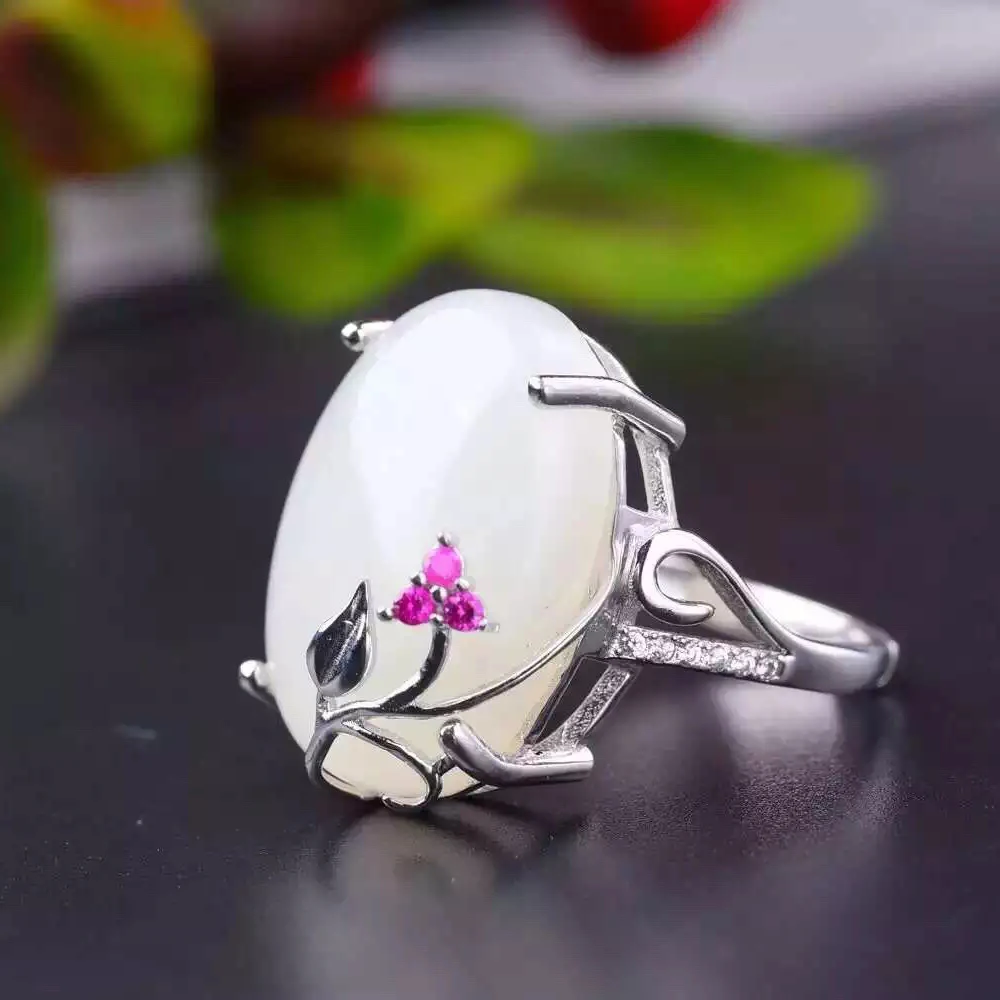 Китайский стиль белое нефритовое кольцо высокое качество 12 мм * 16 молочно